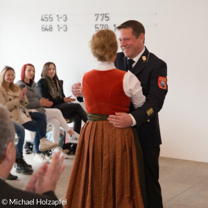 Pfarrerin Barbara Dietrich und Kreisbrandrat Nikolaus Höfler